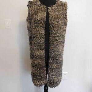 Cocogio Sleeveless Cardigan Sweater Mohair Wool